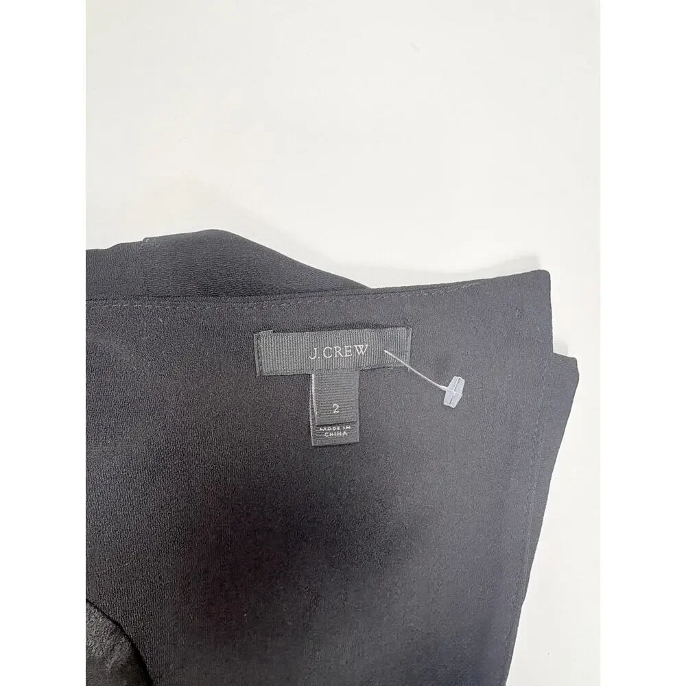 J.Crew Black Wide Leg Cropped Jumpsuit Open Back Career Minimalist Quiet Luxury